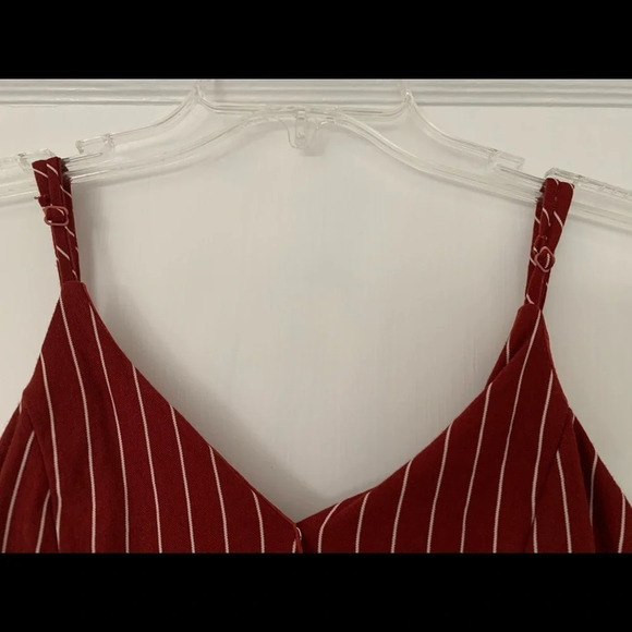 BURNT Umber color form fitting stripes dress, XS-S - Picture 6 of 15